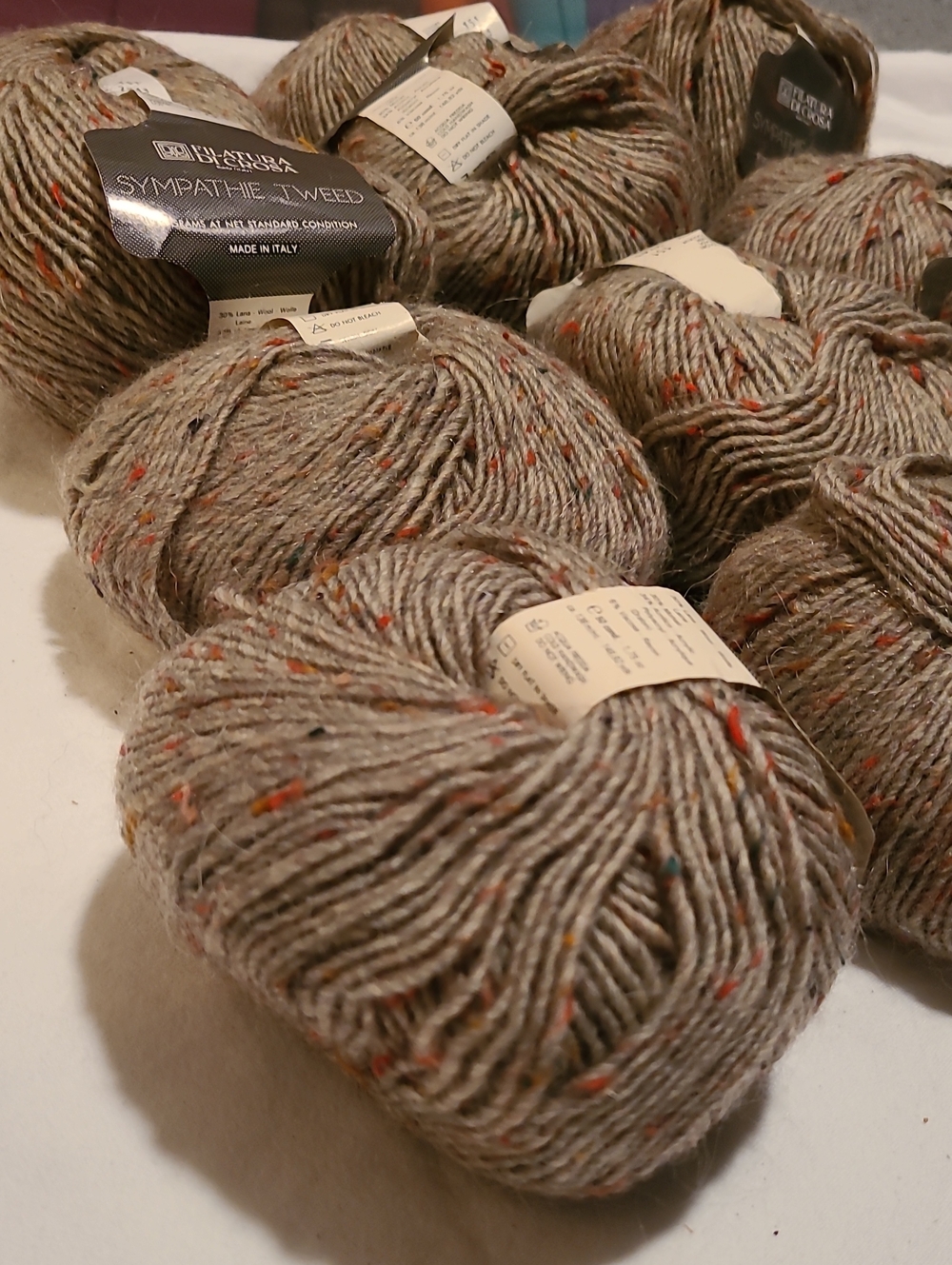 Yarn Filatura Di Crosa Sympathie Tweed, 12 Skeins, Grey Knit Crochet Crafts - Picture 10 of 13